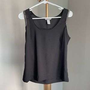 Black H&M Sequin Detail Tank Top